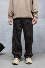 ג׳ינס רחב פסים בצבע חום