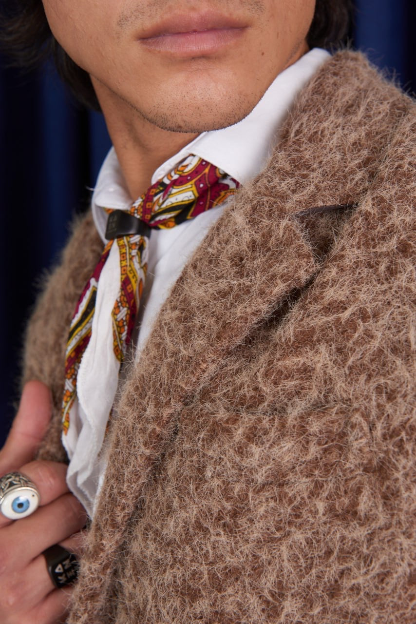 ג׳קט ערב פרוותי חום בהיר