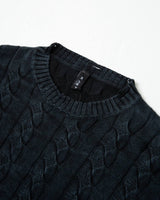 סריג צמות אפור משופשף