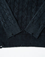 סריג צמות אפור משופשף