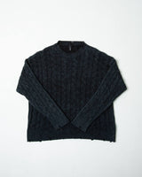 סריג צמות אפור משופשף