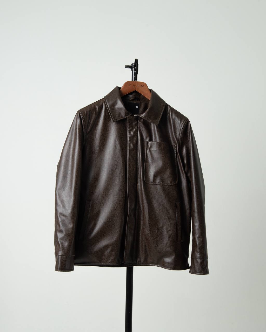 מעיל עור חום