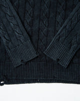 סריג צמות אפור משופשף