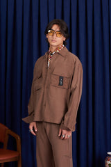 חליפת ערב כפתורים בצבע חום