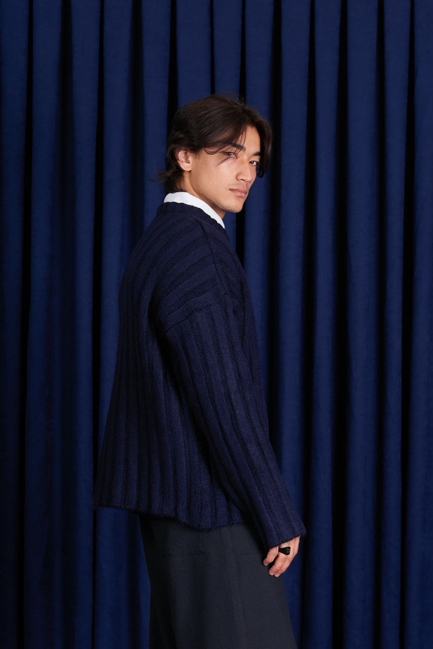 סרגי פסים כחול