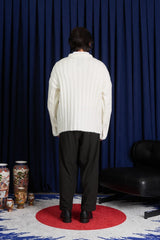 סריג פסים לבן